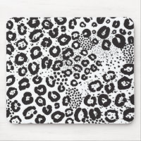 Black White Animal Print Snow Leopard Cheetah