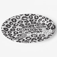 Black White Animal Print Snow Leopard Cheetah