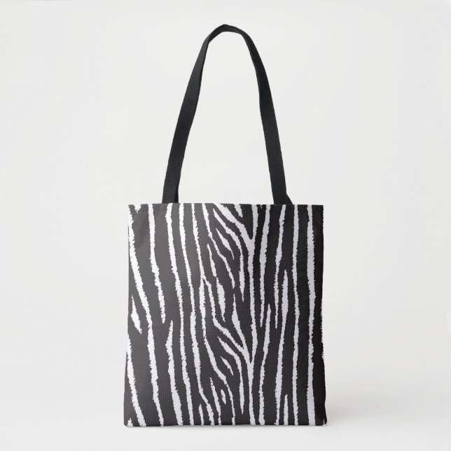 Black/White Animal Print Tote Bag (Front)
