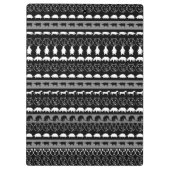 Black White Animals Modern Stripes Pattern #2 Clipboard (Back)