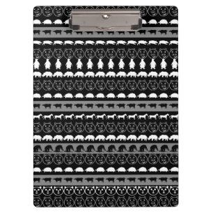 Black White Animals Modern Stripes Pattern #2 Clipboard