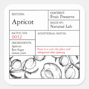 Black & White Apothecary Apricot label
