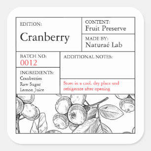 Black & White Apothecary Cranberry label