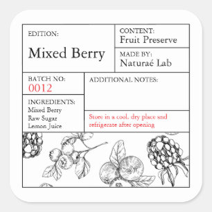 Black & White Apothecary Mixed Berry label