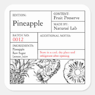 Black & White Apothecary Pineapple label
