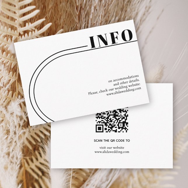 Black white arch and typography minimalist wedding enclosure card (Creator Uploaded)