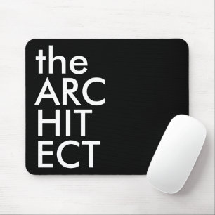 Black White Architect Bold Design Typography Mouse Mat