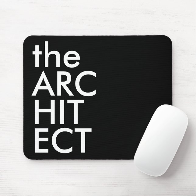 Black White Architect Bold Design Typography Mouse Mat (With Mouse)