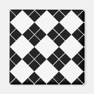 Black & White Argyle Magnet
