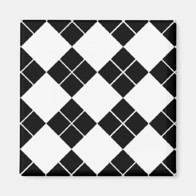 Black & White Argyle Magnet (Front)