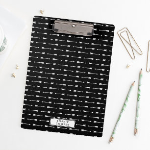 Black & White Arrows Personalized Clipboard