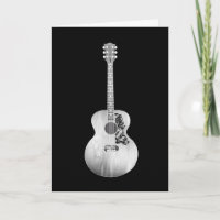 Black White Art Acoustic Guitar Musical Instrument