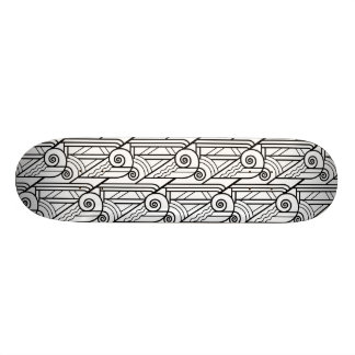 Black & White Art Deco Pattern Skateboard