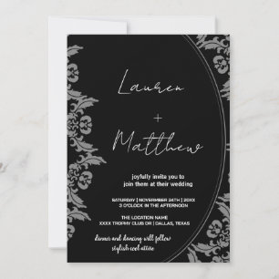 Black White Art Wedding Invitations