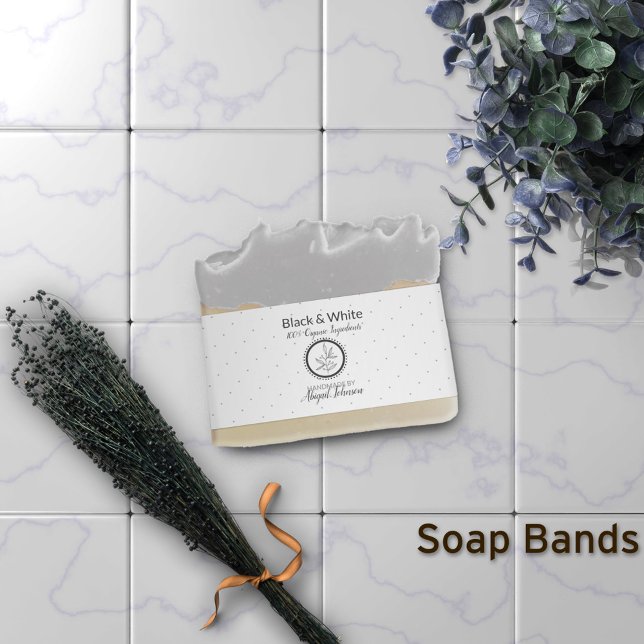 Black & White #Artisan #Soap Band Wrap Packaging Invitation Belly Band (Creator Uploaded)