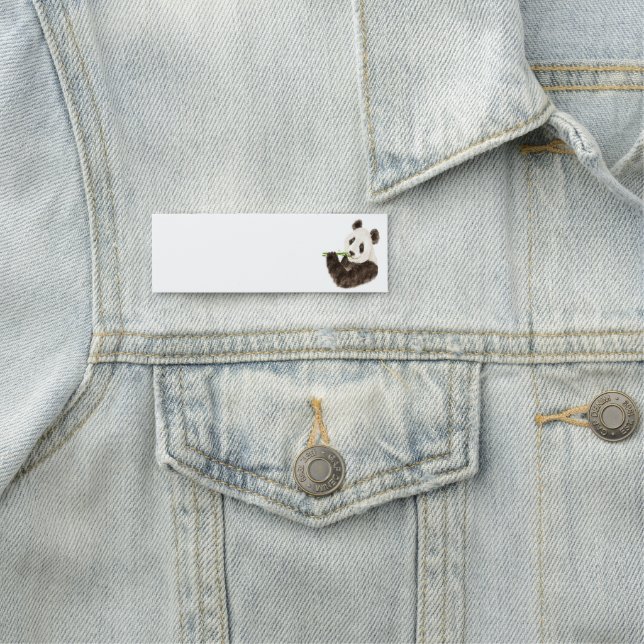 Black & White Asia Panda Bear Animal Name Tag (In Situ)