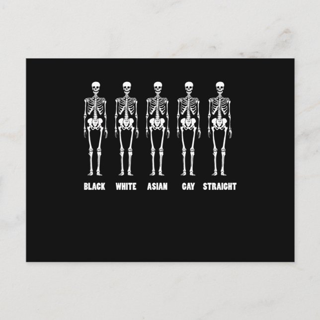 Black White Asian Gay Straight LGBT Pride Month Postcard (Front)