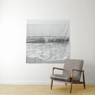 Black & White Atlantic Ocean Bliss 1 Tapestry