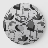 Black & White Atomic Patten Acrylic Wall Clock
