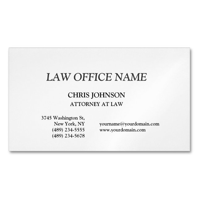 Black & White Attorney at Law Business Card (Front)