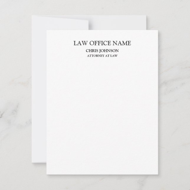 Black White Attorney at Law Business Profile RSVP Card (Front)