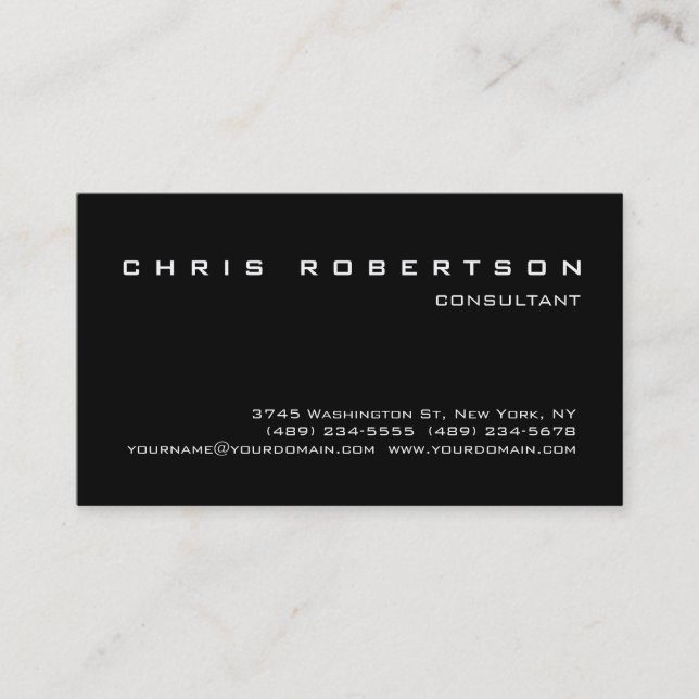 Black White Attractive Charming Business Card (Front)