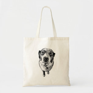 Black & White Australian Shepherd Close-Up Tote Bag