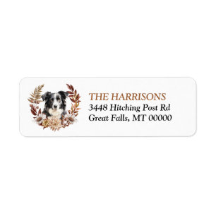 Black White Australian Shepherd Dog Autumn Wreath