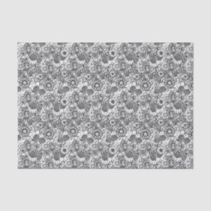 Black & White Australian Wildflower Garden Tissue Paper