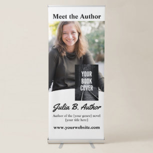 Black & White Author Book Signing and Book Launch Retractable Banner