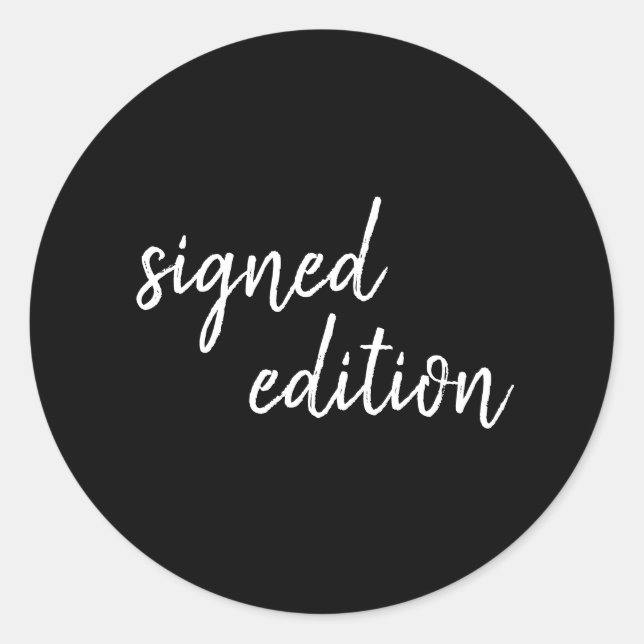 Black White Author Signed Copy Round Seal Design (Front)