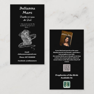 Black White Author's Promotional  Business Card