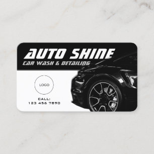 Black white automotive dynamic  business card