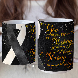 Black White Awareness Ribbon Mug Design