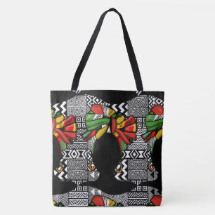 Black/White Aztec Fashion Geometric Designer Tote