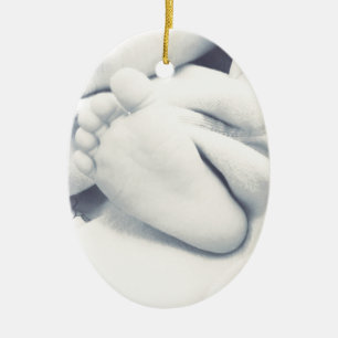 black white baby feet modern ceramic tree decoration
