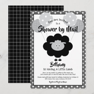 Black White Baby Shower by Mail Lamb Chic Modern Invitation
