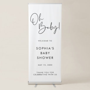 Black & White Baby Shower Modern Boho Welcome Sign