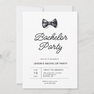 Black & White Bachelor Party Invitation