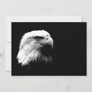 Black & White Bald American Eagle Invitation