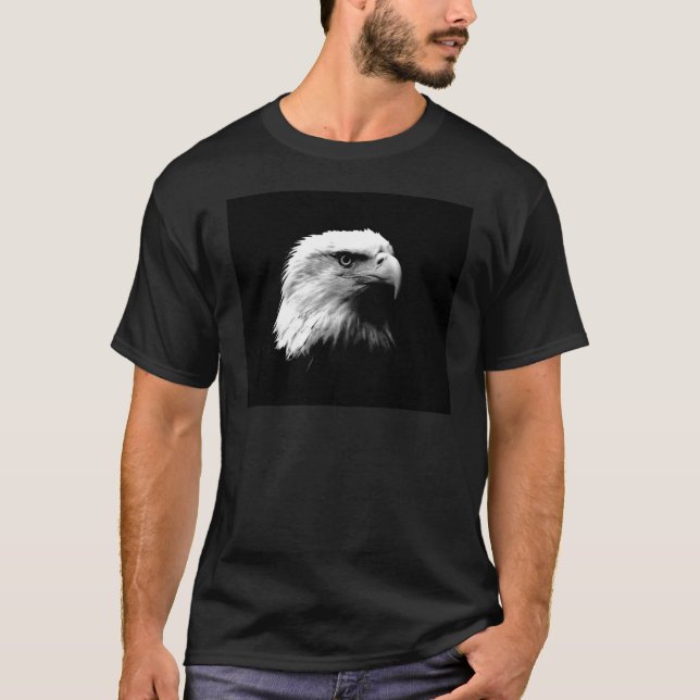 Black & White Bald Eagle T-Shirt (Front)