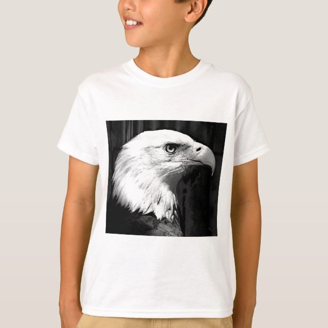 Black & White Bald Eagle T-Shirt (Front)
