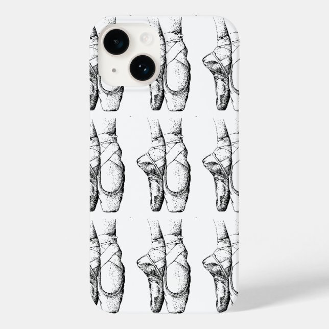 Black & White Ballet Slipper Case-Mate iPhone Case (Back)