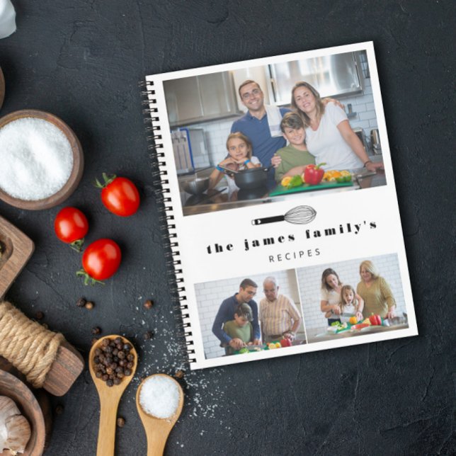 Black White Balloon Whisk Photos Family Recipes Notebook (Creator Uploaded)