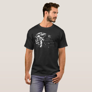 Black & White Banjo Man - T-Shirt