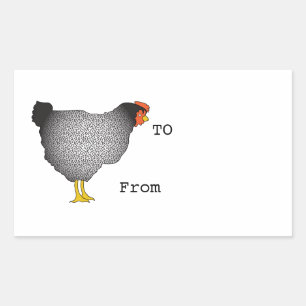 Black/white BarredRock hen sticker -gifts or other