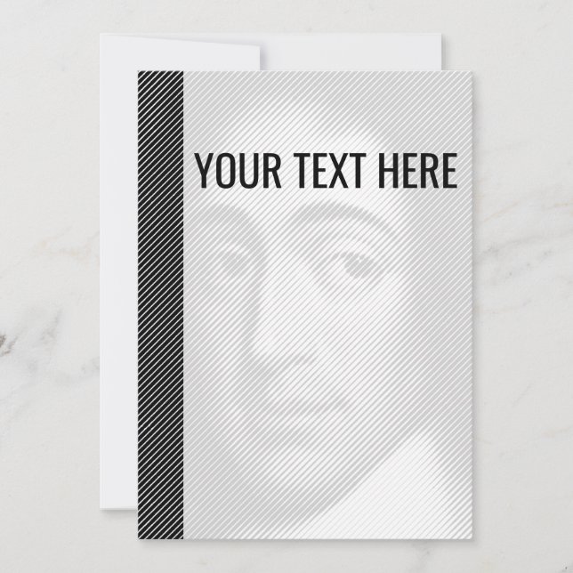 Black White Baruch Spinoza Portrait Announcement (Front)