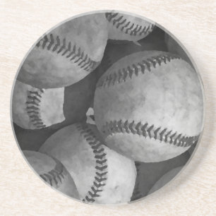 Black & White Baseball Coaster