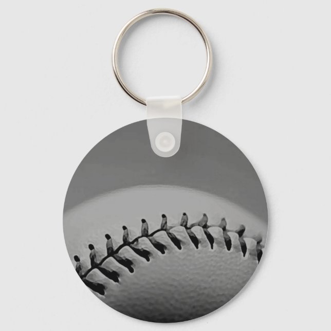 Black & White Baseball Key Ring (Front)