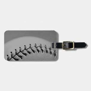 Black & White Baseball Luggage Tag